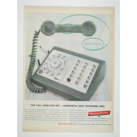 Vintage Western Electric Call Director Telephone Rotary Desk Phone Print AD 1959 - Picture 1 of 2